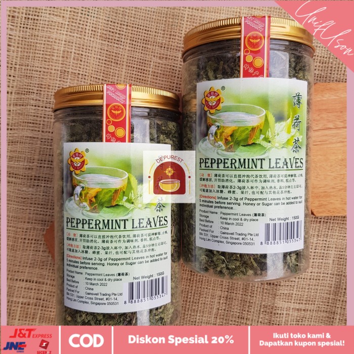 

⭐COD⭐ Daun Mint Kering / Peppermint Leave Import 150gr