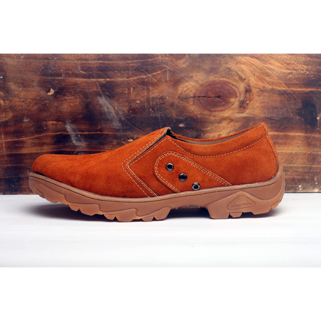 Sepatu Kasual Pria Kulit Asli Rasheda 015 Slip On Big Size