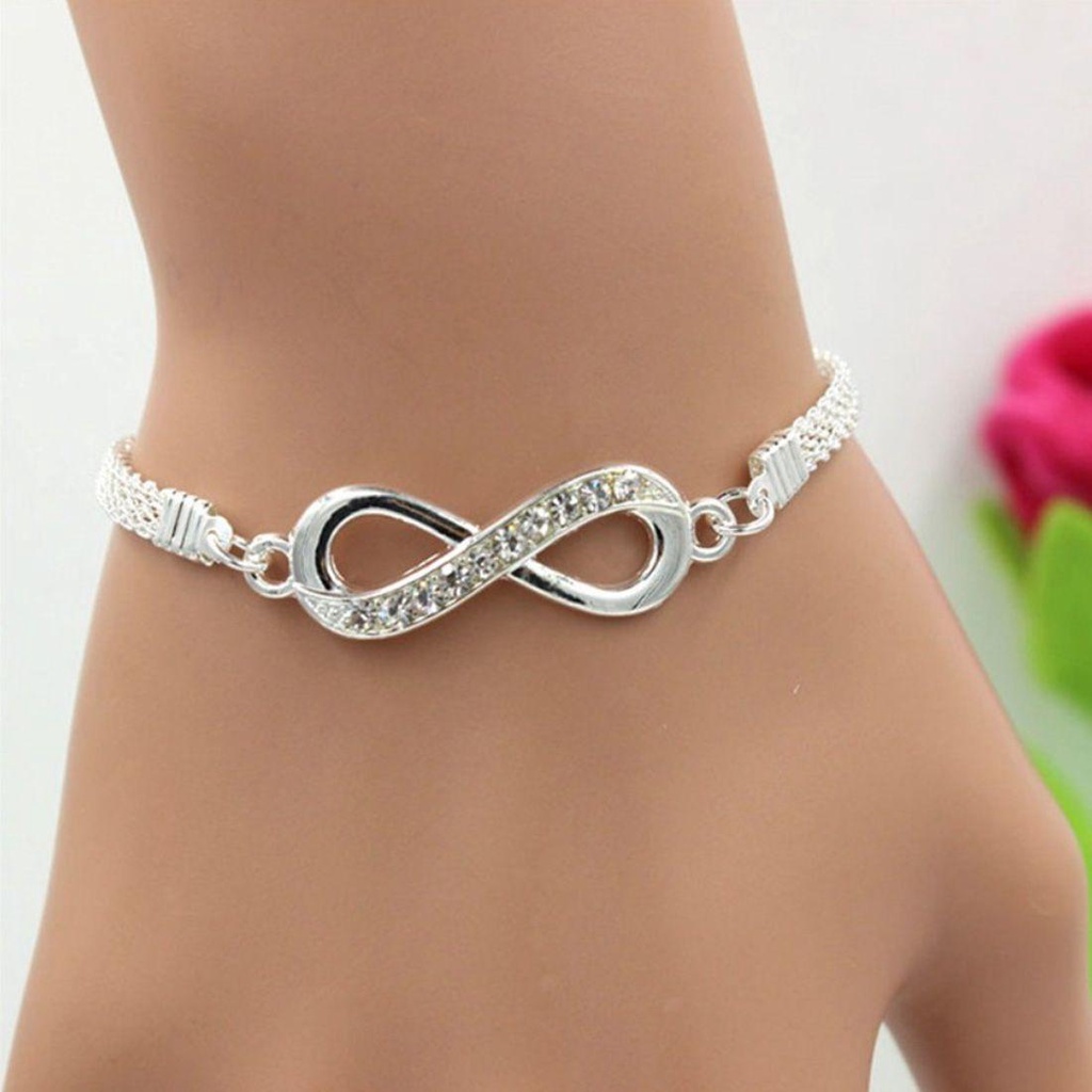 Perhiasan Gelang Infinity Nanas Gelang Angka8 Gaya Bohemian Pria Wanita