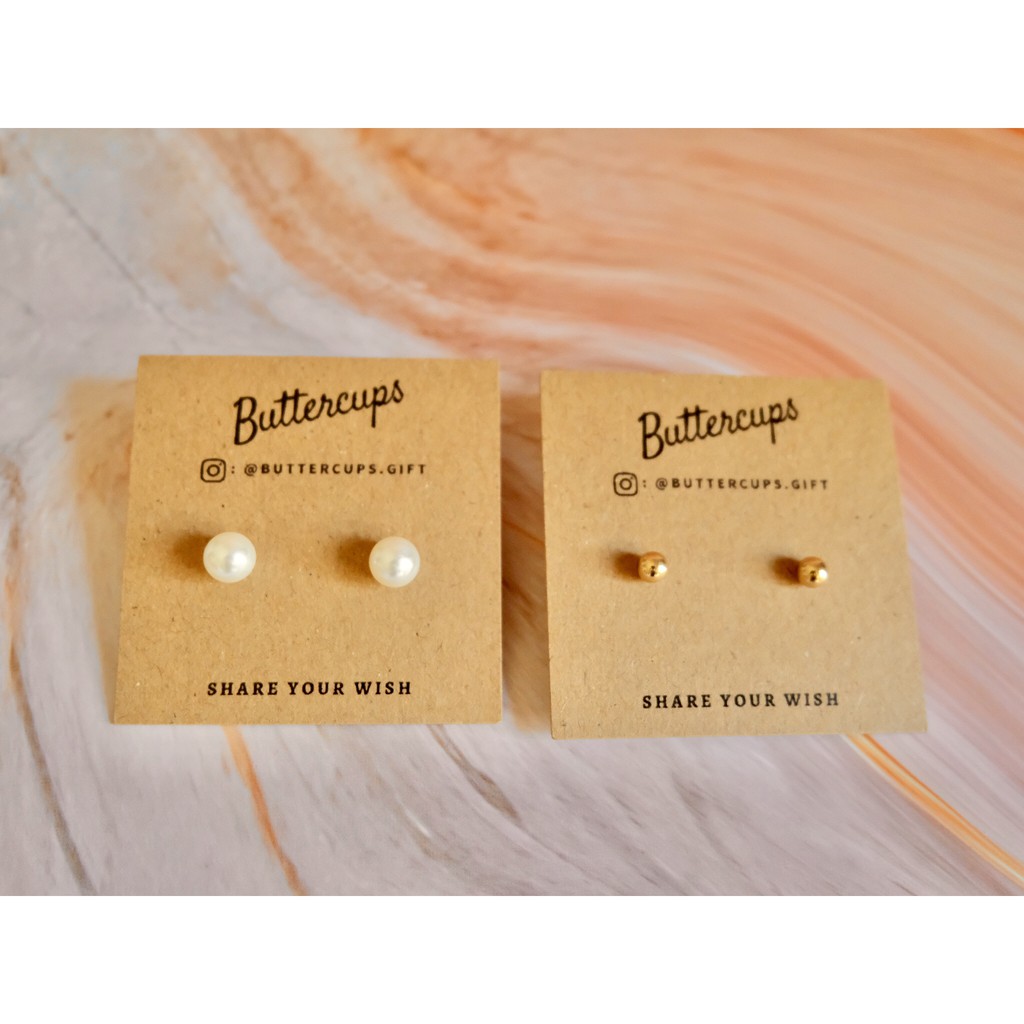 Gold circle small earrings anting wanita bulat kecil emas anting wanita mutiara kecil pearl earrings