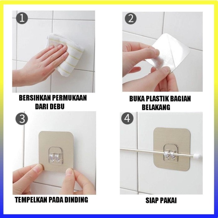 ND - GANTUNGAN HOOK TEMPEL TEMBOK 6 HOOK / WALL SELF ADHESIVE