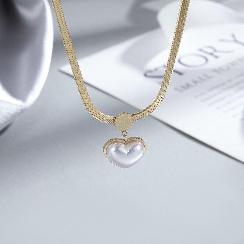 Kalung Titanium Belut Love Korean Versi Vintage Premium