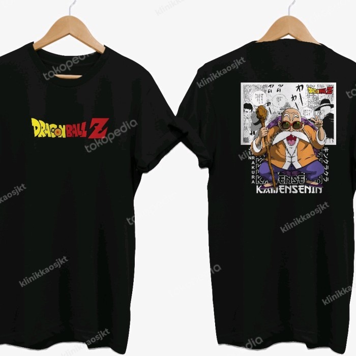 BAJU - KAOS DRAGON BALL MUTHEN ROSHI - TSHIRT DRAGON BALL Z JIN KURA - Hitam, 2/4/6/10 th