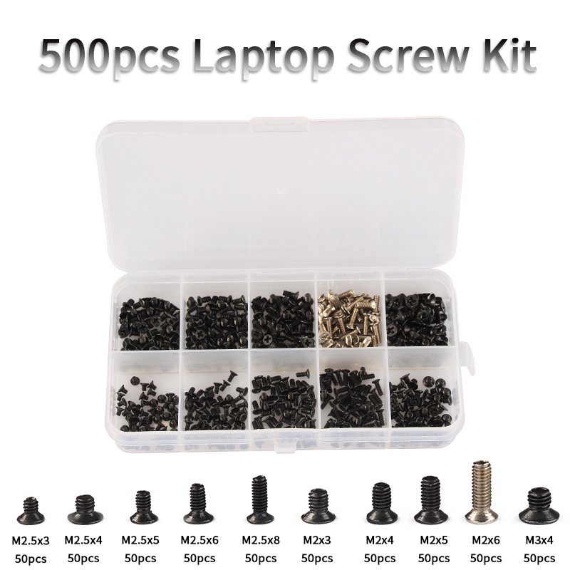 Mur Baut Laptop 500pcs Netbook Screw Kit Baut Notebook - Lenovo Asus Acer Dell