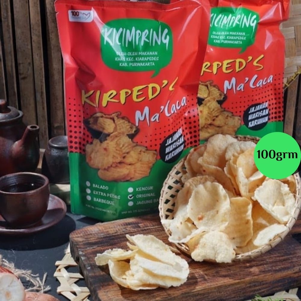 Exp Lama (COD) Kirped Ma'caca Kicimpring Keripik Cemilan khas Wanayasa Purwakarta 100gr Berkualitas