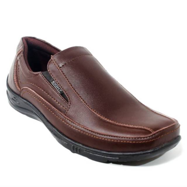sepatu kulit pria slip on tanpa tali