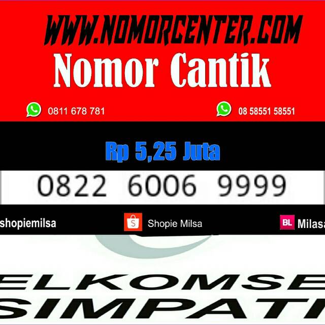 Kartu Perdana Simpati Seri Kuartet 9999 _ 0822 6006 9999 Super terbaik #NC2 73