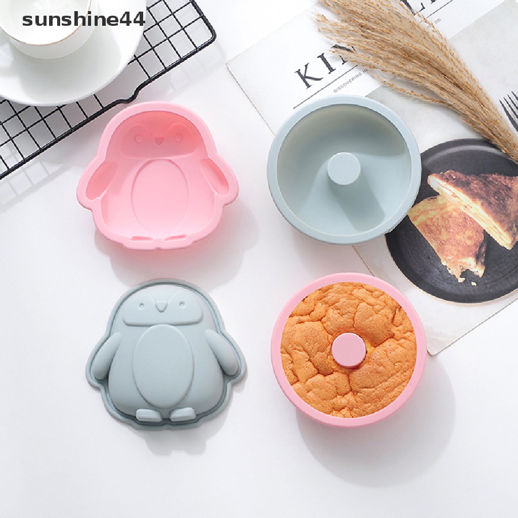 Sunshine Cetakan Kue / Dessert DIY Bentuk Mobil / Lobster / Penguin Bahan Silikon