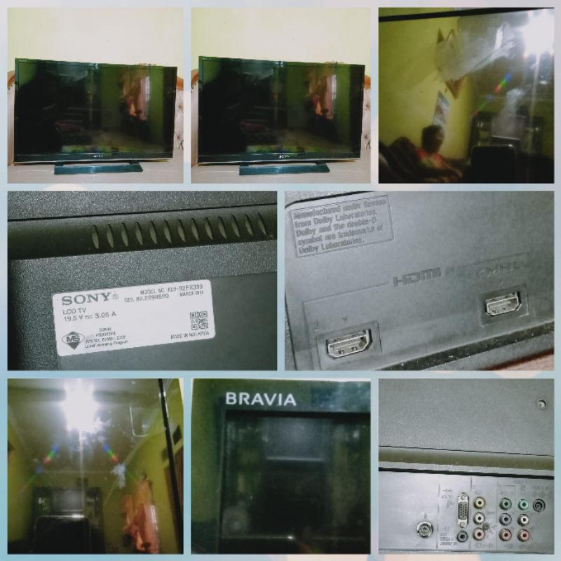 TV LED SONY BRAVIA KLV- 32EX330 minus LCD pecah mati total 32 inch