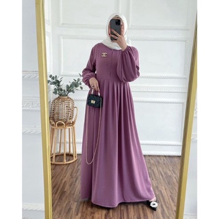 Hellen Gamis Crinkle Airflow Premium Dress Kondangan Simple Gamis Muslim