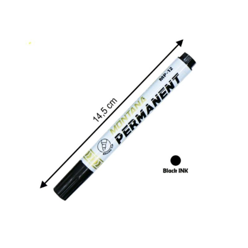 SPIDOL HITAM PERMANENT MONTANA MP12 EASY TO REFILL