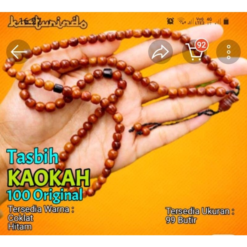 TASBIH KAYU KOKKA KAUKAH ASLI ORIGINAL 99 BUTIR