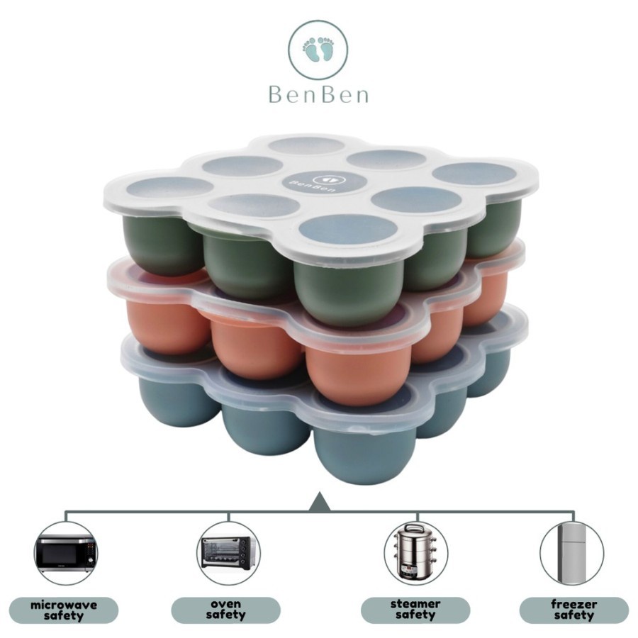 BENBEN SILICONE FOOD CONTAINER 9 HOLES