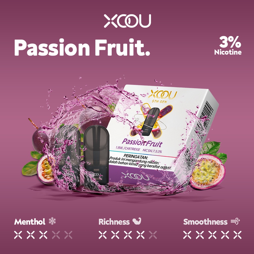 XOOU 5th Generation Mint Flavour 2 CTG - Passionfruit