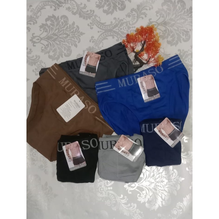 3PCS Celana Boxer Premium segi tiga Bahan Rajut Cd Pria Import Boxer Polos