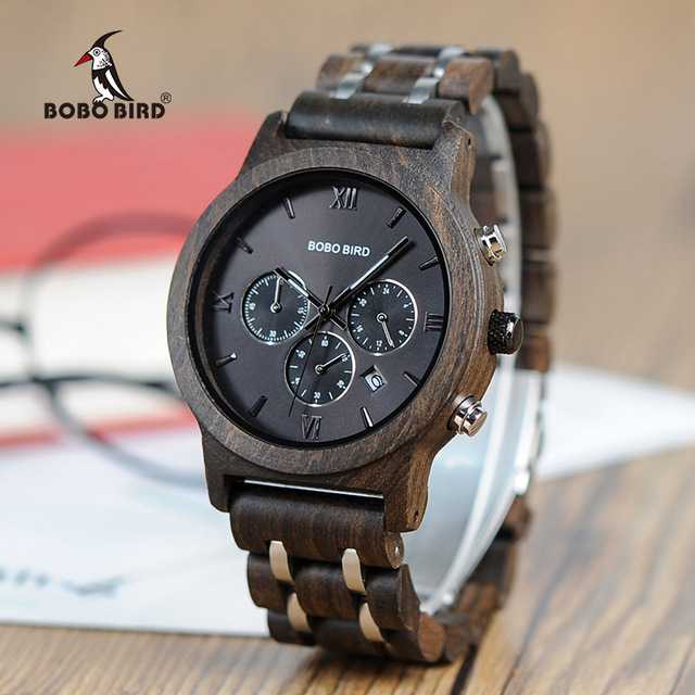 Jam Tangan Kayu Analog Pria - BOBO BIRD P19