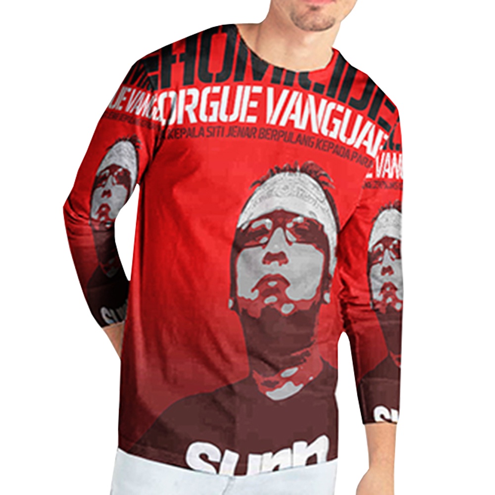 Kaos Homicide Morgue Vanguard Tshirt Tangan Panjang Fullprint Unisex Casual Bahan Polyester Jersey N