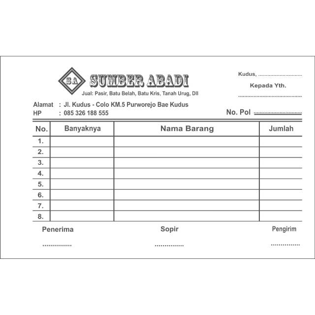 Cetak Nota Kwitansi Surat Jalan Rangkap 4 Bahan Kertas Ncr Langsung Tembus