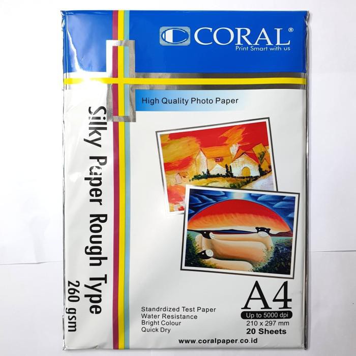 

Kertas / Silky Photo Paper A4 260Gsm Coral
