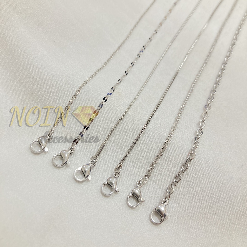 Kalung Titanium Macam Model 45 cm Pria dan Wanita Anti Karat Unisex