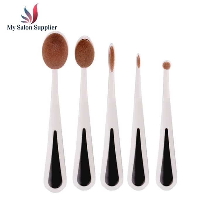 Kuas Oval Make Up Brush Set isi 5 Putih Merk