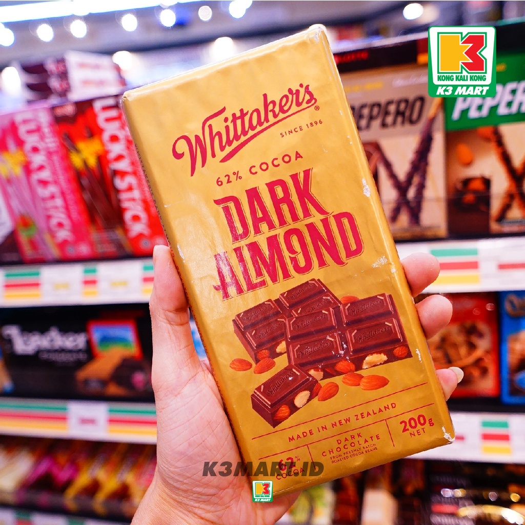

Whittakers 62% Cocoa Dark Almond 200gr