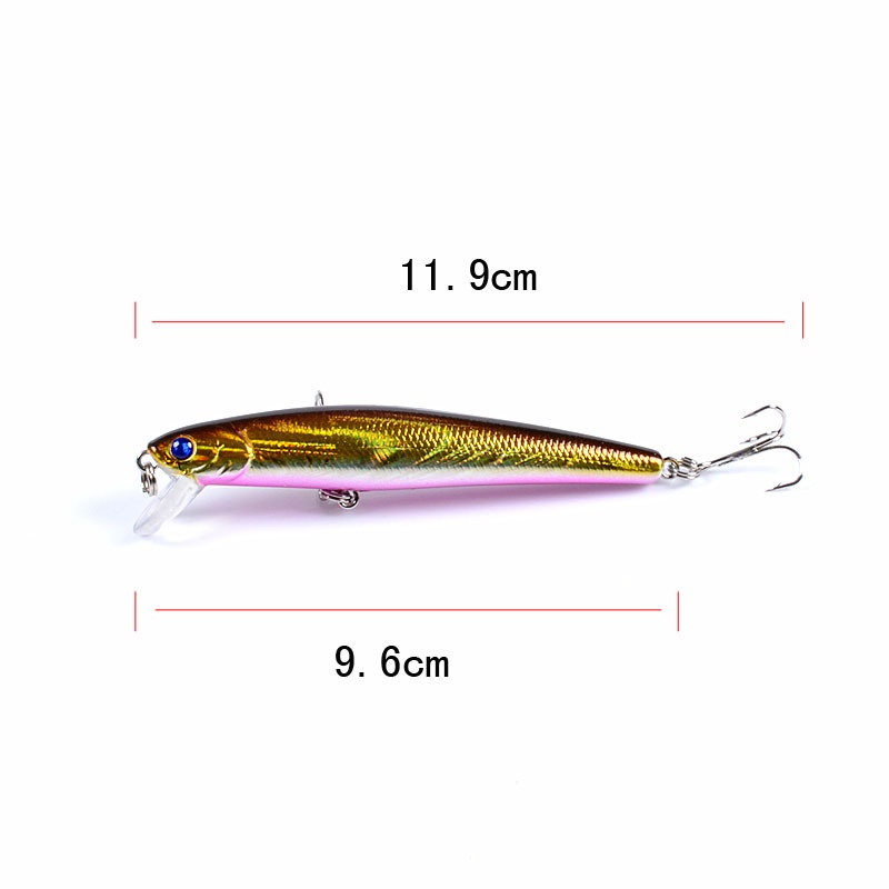 Umpan Pancing Bentuk Ikan Kecil 9.6cm / 9.8g Untuk Ikan Bass / Trout / Salmon / Air Tawar / Asin