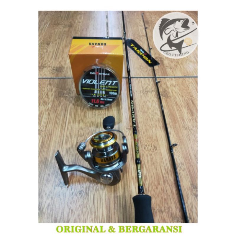 Paket Joran Casting  UL Strike 2 Tarpon 180 + Reel Danava 800