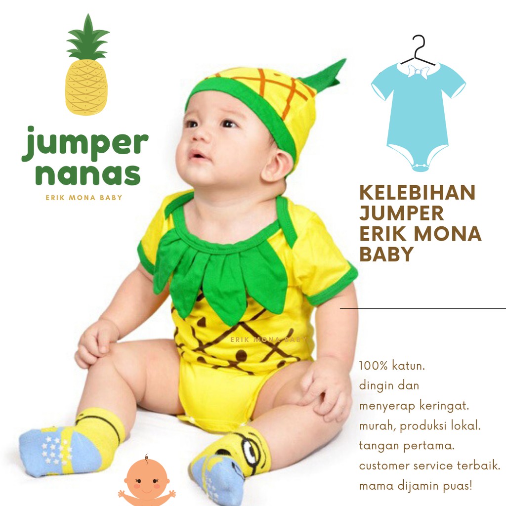 jumper bayi nanas / pineapple baby romper