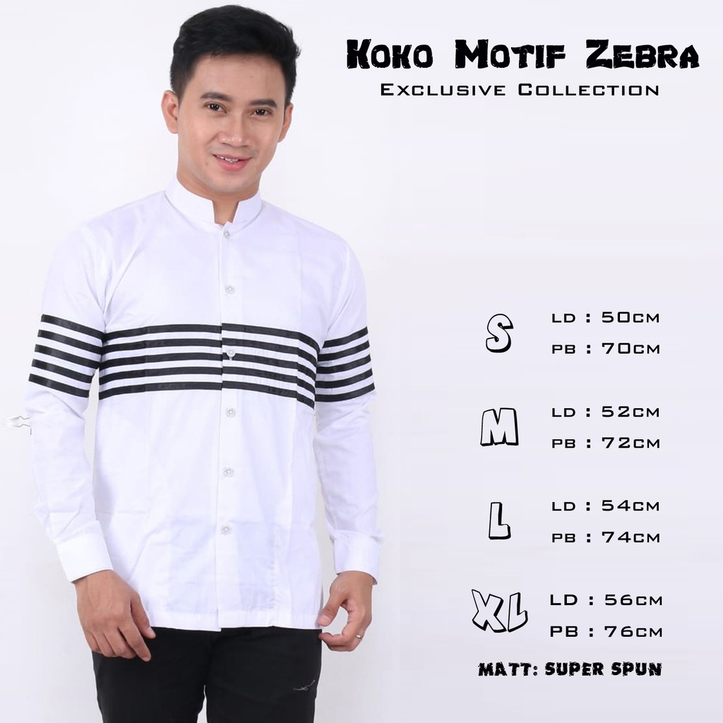  Baju  koko  pria  motif zebra garis Shopee  Indonesia