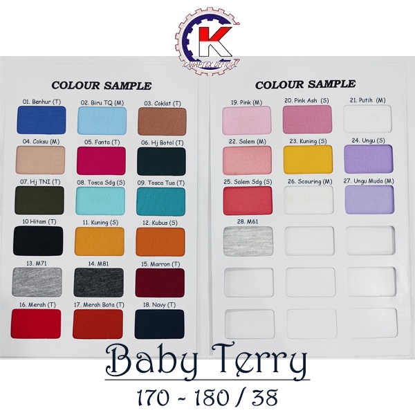 [KAHAPTEX] Bahan Kain Baby Terry 170-180/38 - Roll