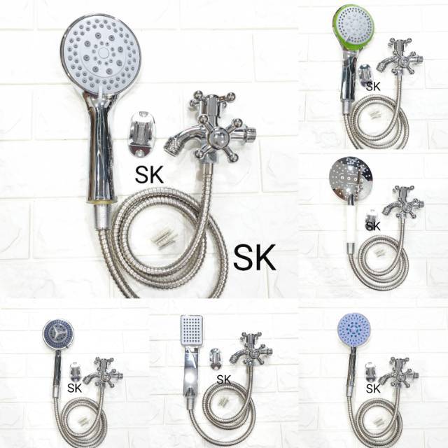 PAKET MURAH KOMPLIT ( BY 1 GET 1 ) BELI HAND SHOWER MANDI DAPAT KRAN CABANG DOUBLE 2 LOBANG