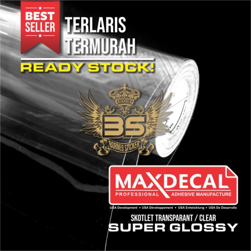 STIKER SKOTLET BENING PUTIH TRANSPARAN MERK MAXDECAL