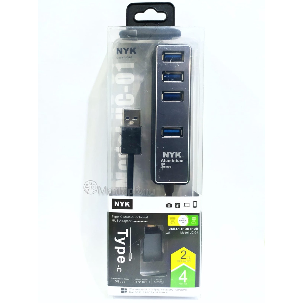 NYK Hub USB 3.0 4Port + OTG Type-C UC-01