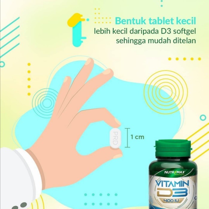 D-VITAMIN- NUTRIMAX VITAMIN D3 400IU 120 TABLET - UNTUK KESEHATAN TULANG -VITAMIN-D.