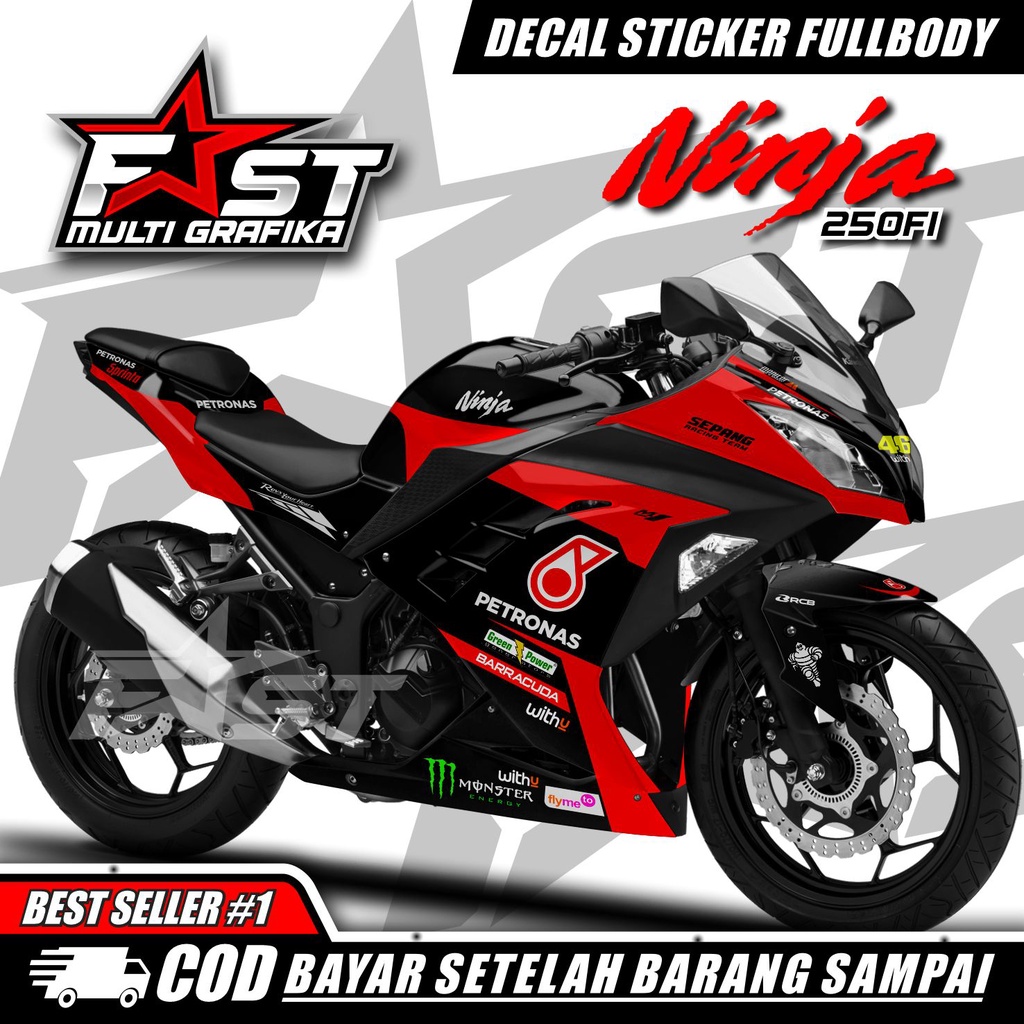 ⭐⭐⭐⭐⭐BISA COD Decal Stiker Striping Ninja 250 Fi petronas Custom Stiker Motor Kawasaki Ninja Fi Petr