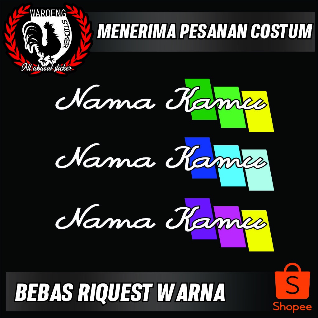Cutting Stiker / Sticker Custom / Stiker Truk Kaca Depan Mobil Bismillah Canter Ragasa Elf Fuso