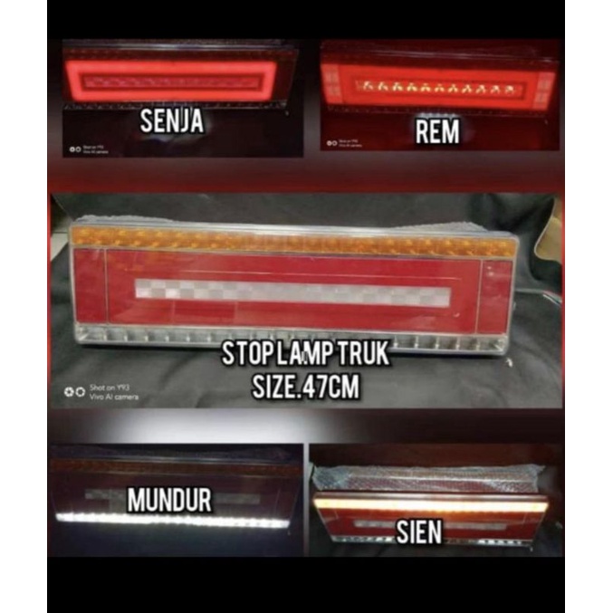 stop lamp truk 24 volt model persegi new