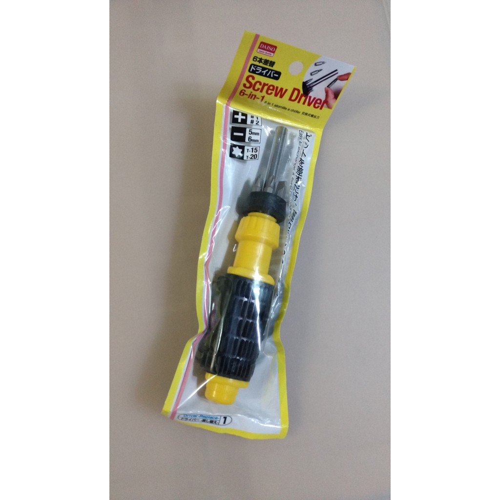 DAISO screw driver obeng 6 mata obeng + - bintang obeng besar