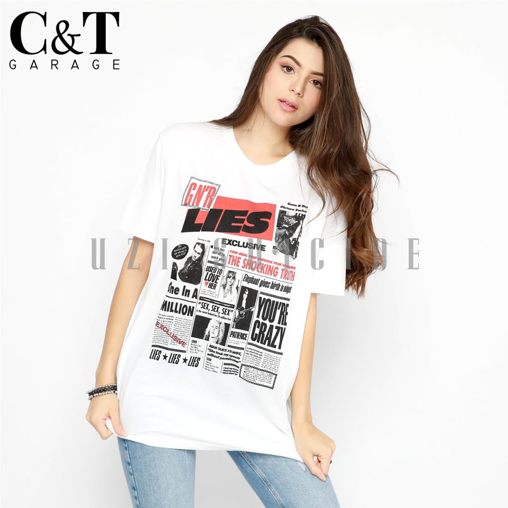 (Gratis Stiker) GNR LIES TSHIRT GUNS N ROSES TOUR  | GNR 011 | SHIRT TSHIRTS DISTRO KAOS VINTAGE | C