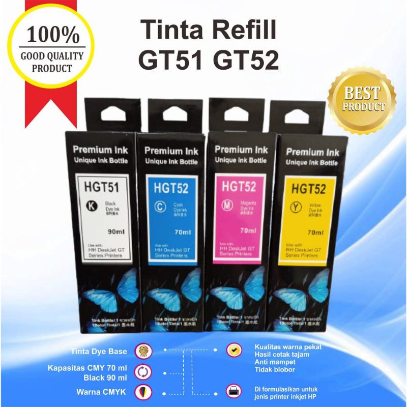 Tinta Compatible GT51 GT52 Refill Cartridge HP 680 678 802 46 704