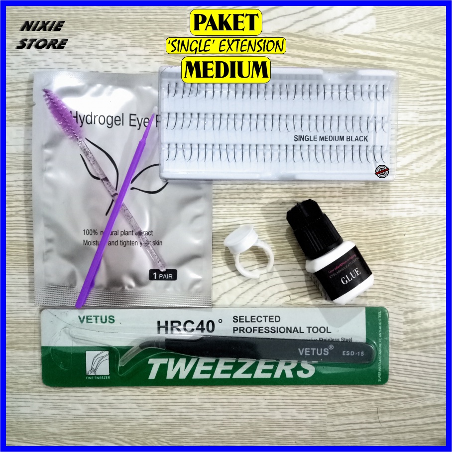 PAKET Bulu Mata Tanam Eyelash Extension Single MURAH BAGUS PREMIUM 7 in 1