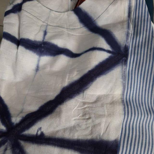 Blus Shibori Kimonik Atasan Batik Super Duper cantik Buat Ngantor Seragaman Pergi Juga Oke