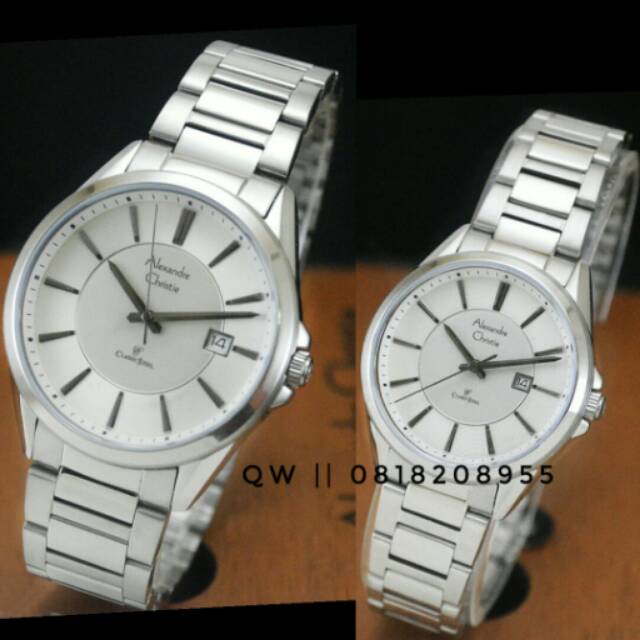Jam Tangan Couple Alexandre Christie AC 8529/ Arloji couple Silver