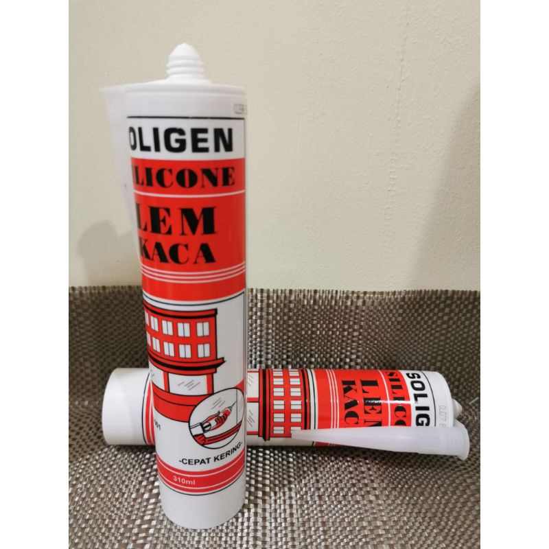 Lem kaca Aquarium Bening Putih Hitam Soligen Lem Kaca Serbaguna Soligen