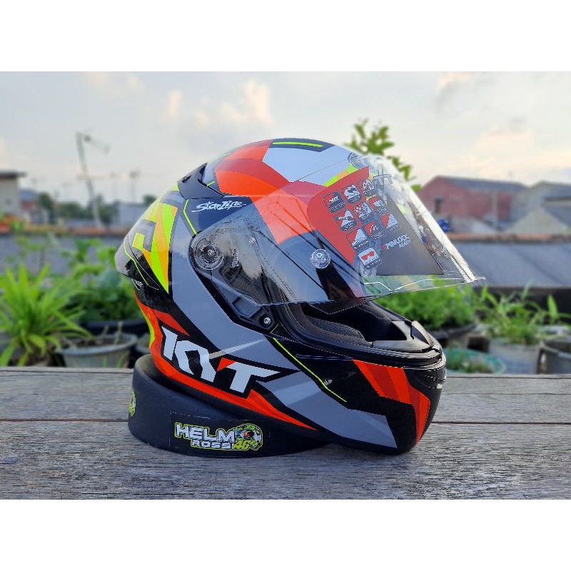 Helm KYT TT COURSE - Jaume Masia 2019 ORIGINAL || visor flat Clear + DD RING TTC - TT-COURSE SNI DOT