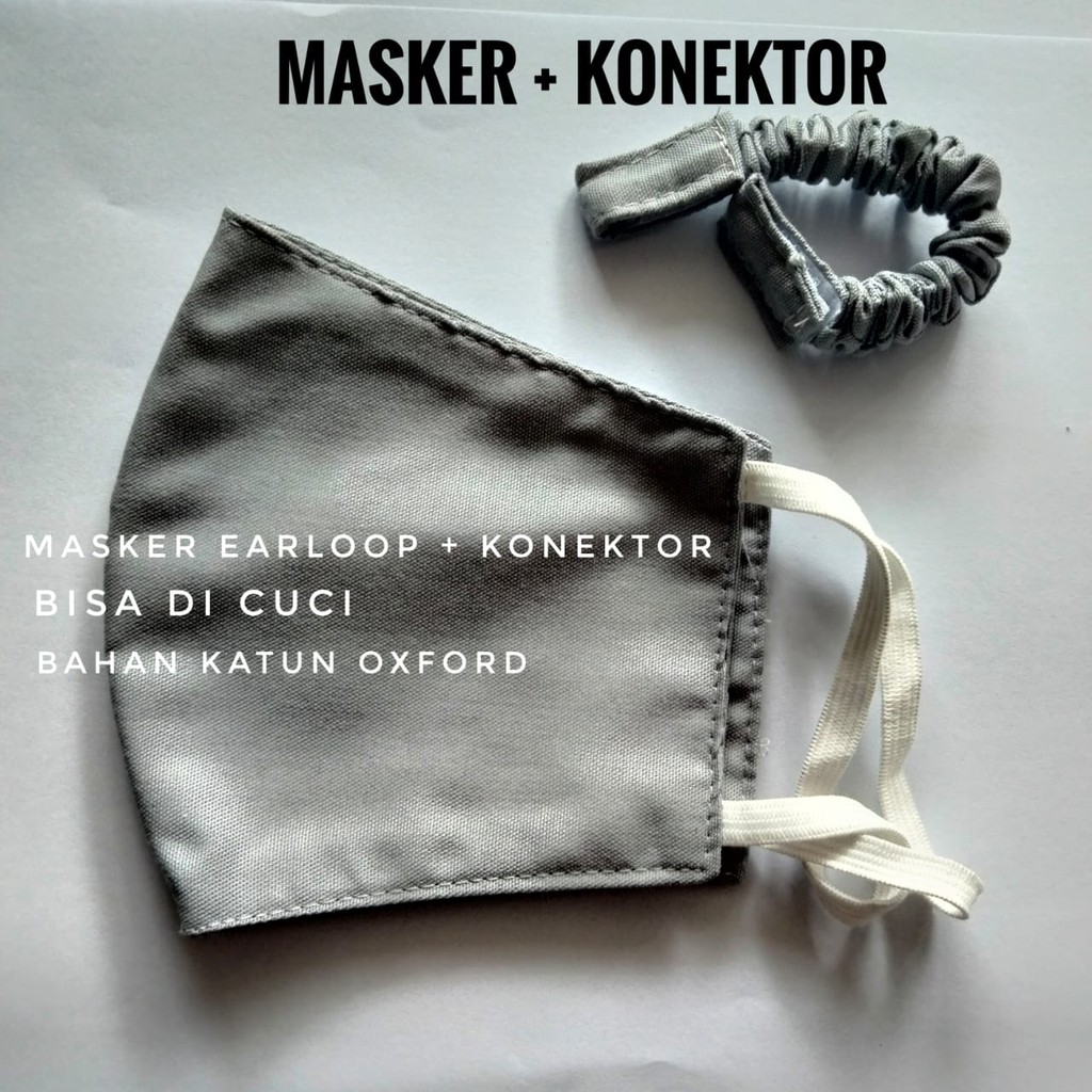 MASKER KAIN EARLOOP PLUS KONEKTOR masker kain non medis  masker 2 ply