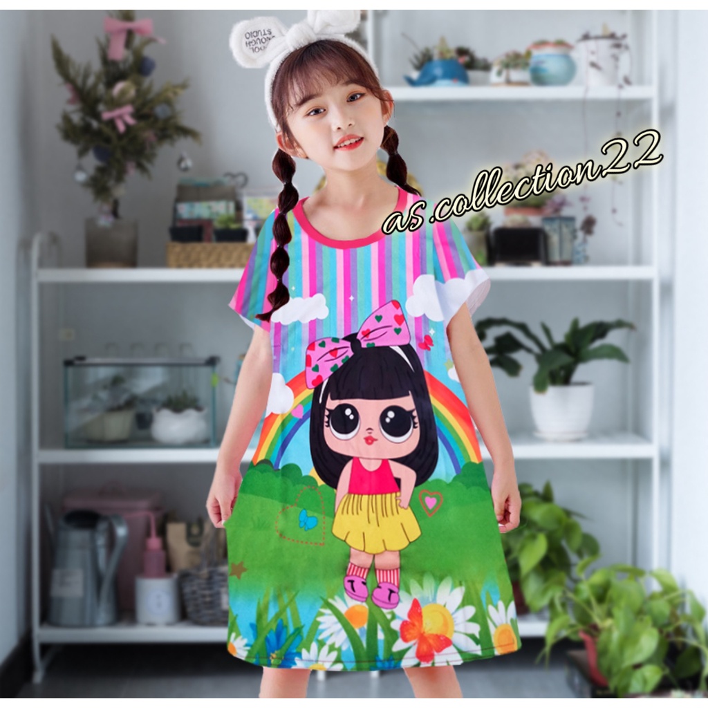 DRESS FULL PRINT DASTER ANAK MOTIF LOL CUTE UMUR 5-10 TAHUN