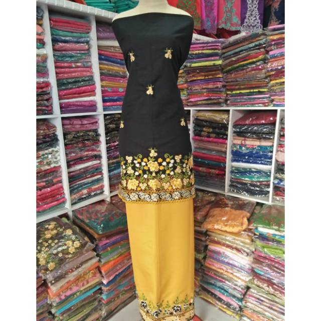 BAHAN BAJU KURUNG| BAKAL BAJU MELAYU | DASAR BAJU KURUNG BORDIR KERANCANG BEDA WARNA DAN SATU WARNA
