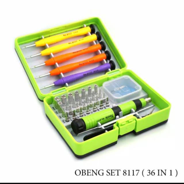Obeng set Lengkap 36 in 1 ukuran Lihat Gambar berikut ya kode 8117